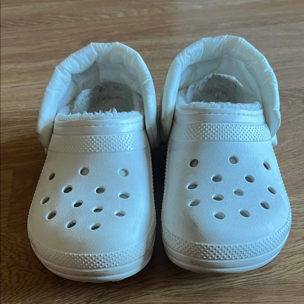 CROCS Womens White Fleece-Lined - Picture 2 of 14